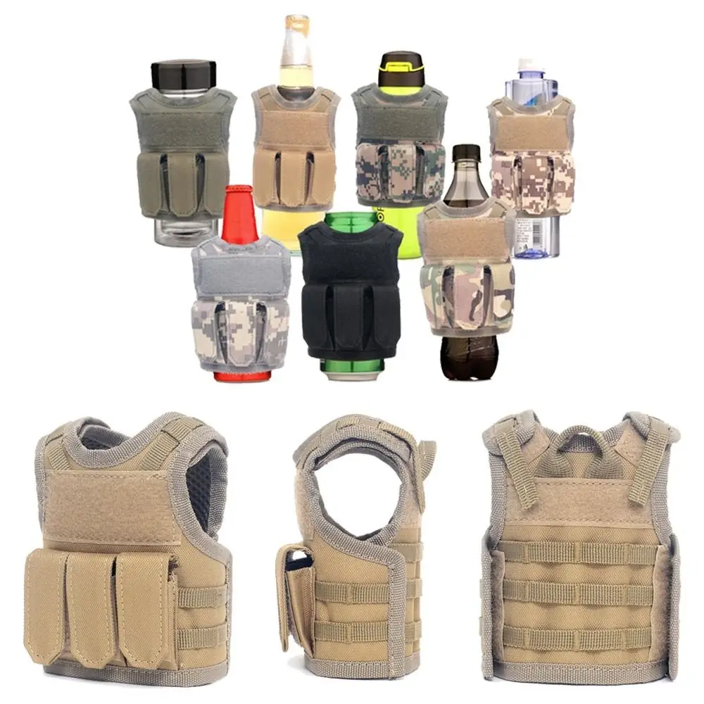 

Adjustable Straps Tactical Beer Bottle Vest Multi-tool Bottles Decoration Mini Hunting Vests Detachable Nylon Beer Vest Outdoor