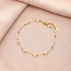 96119-5b5335.jpg Bracelet pétale de cristal fait à la main, mignon, haut de gamme, perles de verre colorées, bijoux en acier inoxydable pour femmes, été 2025