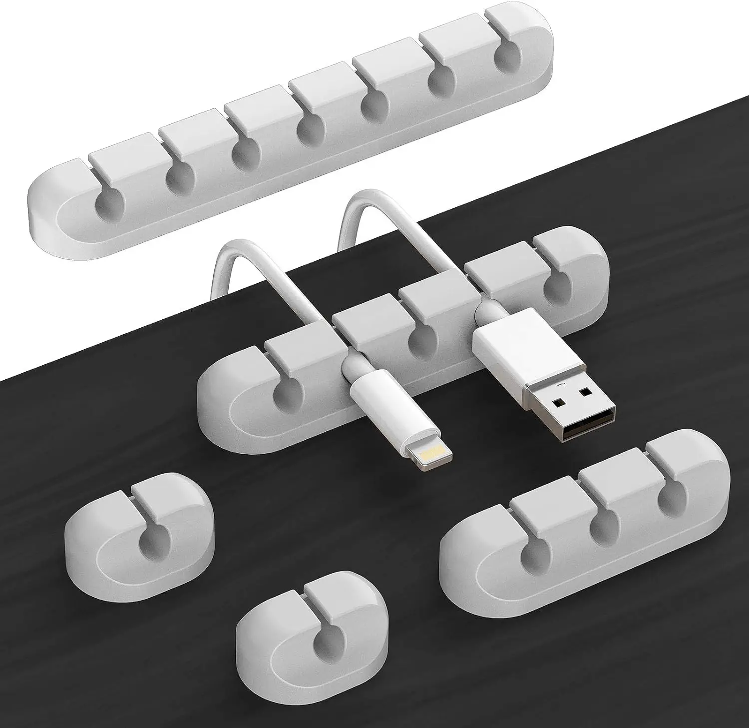 Adhesive Cable Holder Clips for Efficient Desktop Wire Organization