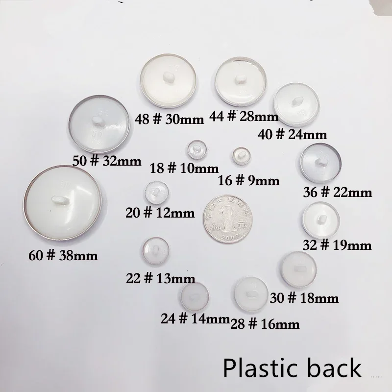 500set Fabric Cloth Covered Button Component Handmade Covered Button with Plastic Shank Back Bread Shape Accessories sewing tools