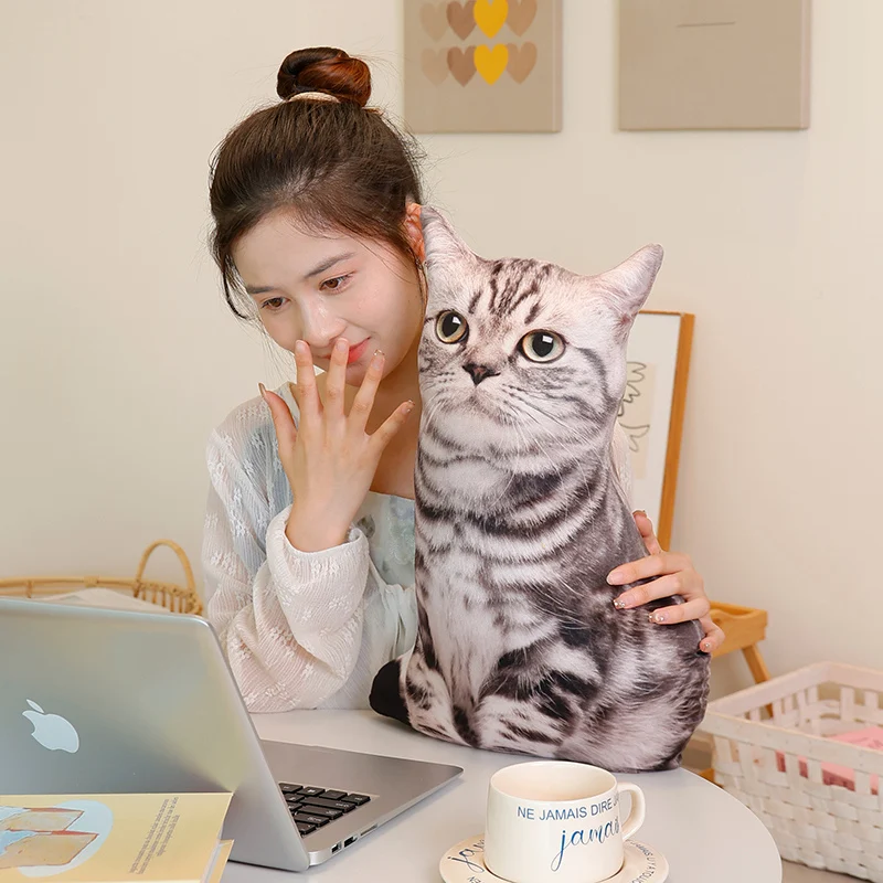Soft Cartoon Cat Plush Toy Stuffed Kawaii Animal Cushion