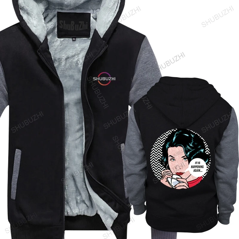 

Горячая Распродажа, мужские брендовые толстовки, зимняя хлопковая теплая куртка, модные мужские топы высокого качества с принтом в виде Твин Пикс Одри, европейские размеры, подарки для мальчиков