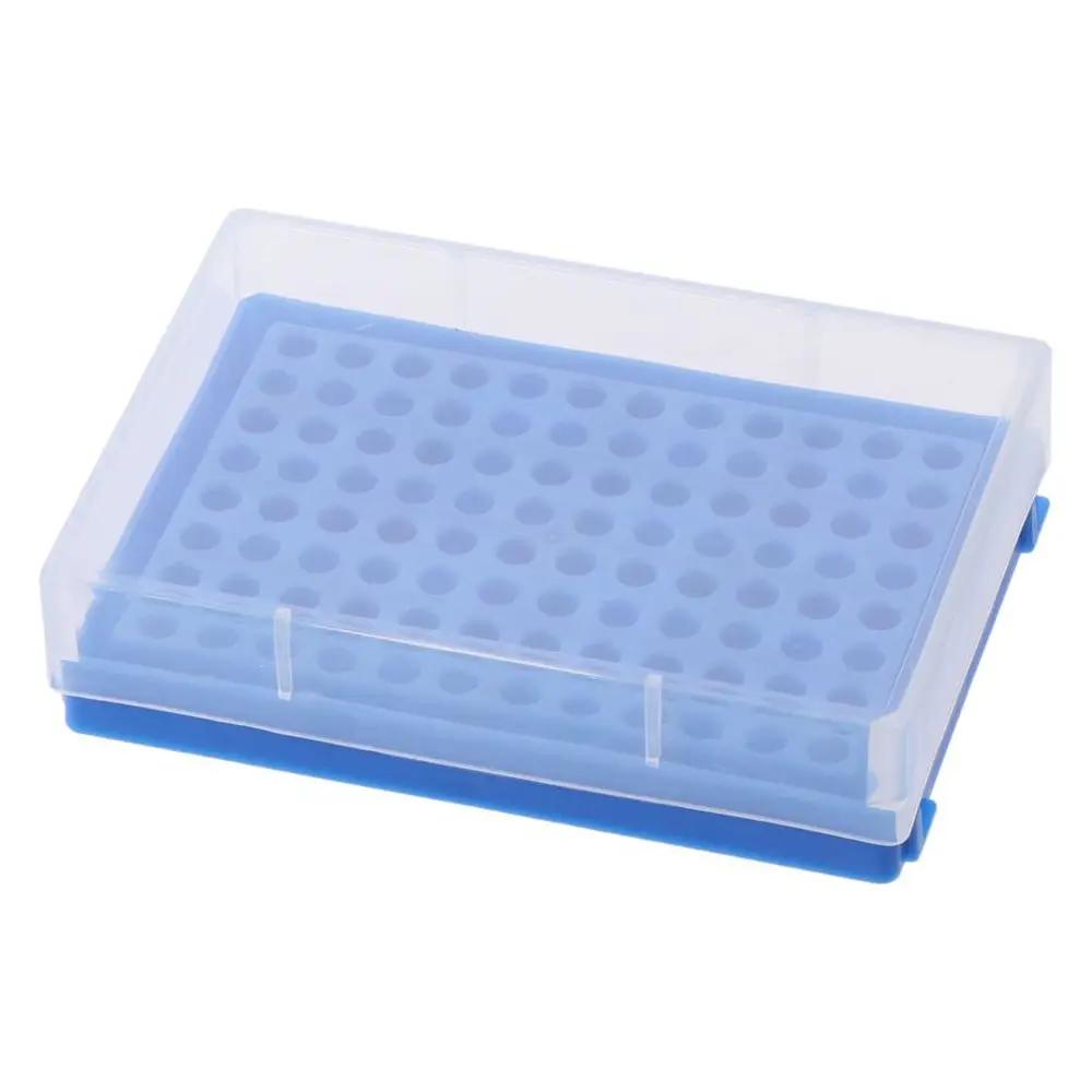 

2pcs 13cm*9cm*3cm PCR Tube Rack High Pressure Sterilization 96 Holes Blue Microcentrifuge Tubes Rack PP PCR Plate Strips Tubes