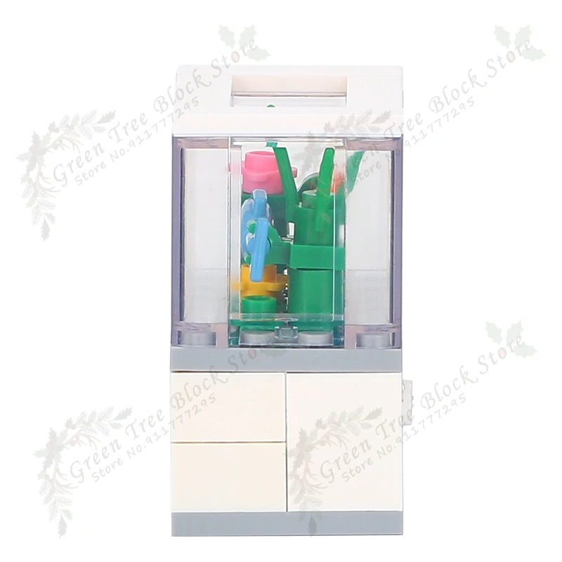 MOC4014 어항 빌딩 블록 가정 가구 물 컨테이너, 장 물고기 모델 조립 벽돌, 어린이용 장난감, 30 개