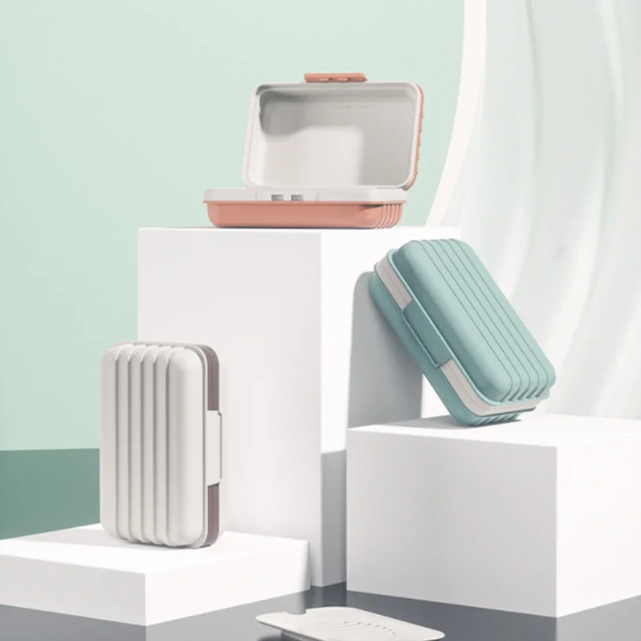 Portable Soap Box Leak Proof Soap Case Dishes Soap Box Drain Soap Holder Easy To Carry Bathroom Storage Sealed Box