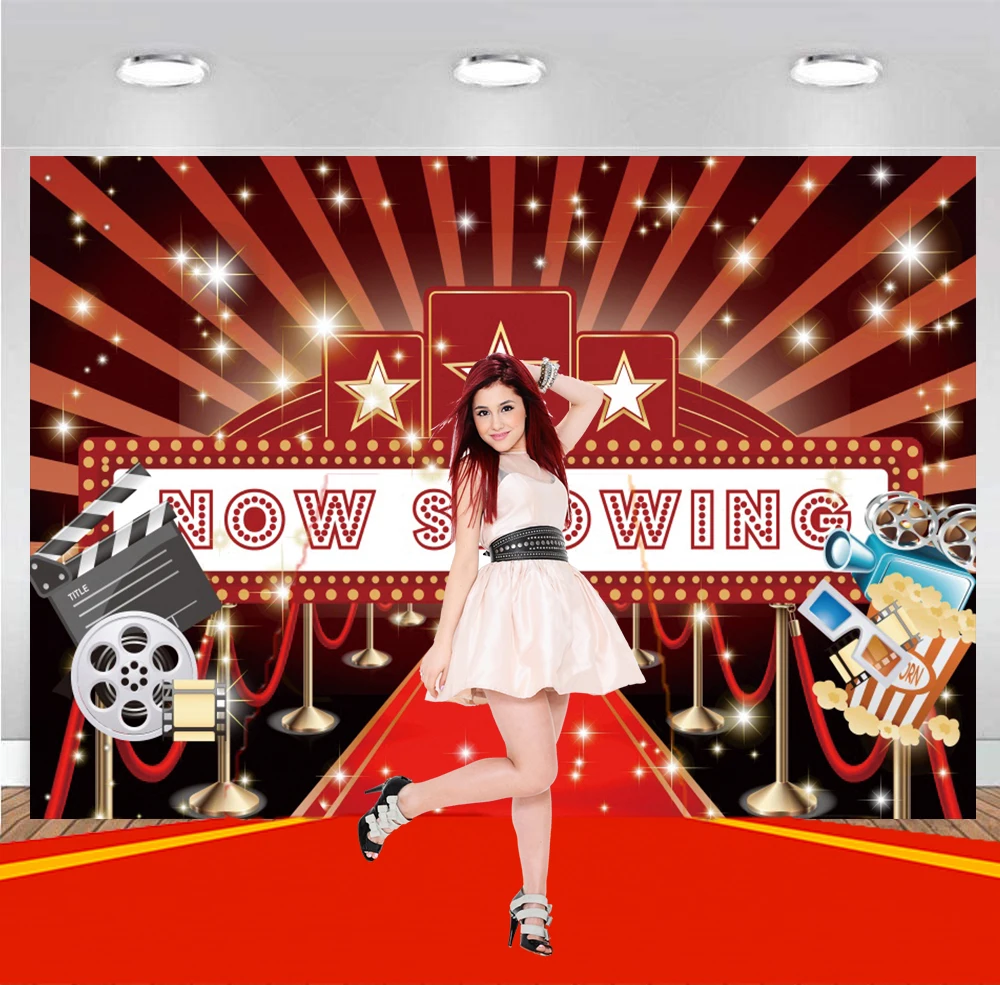 Cinema Theme Backdrop Photography Hollywood Movie Night Adults Party Decor  VIP Red Carpet Photographic Background Photo Banner - AliExpress, image size:1000x985