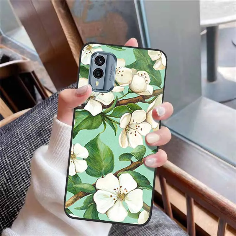 3D Soft Relief Flower Silicone Emboss Painted Cover