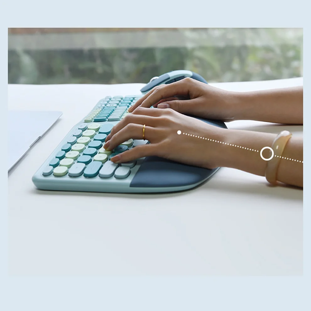 Mofii-conjunto Ergonômico de Teclado e Mouse Combos Multicoloridos Compatível com Windows 2.4g - Imagem 4
