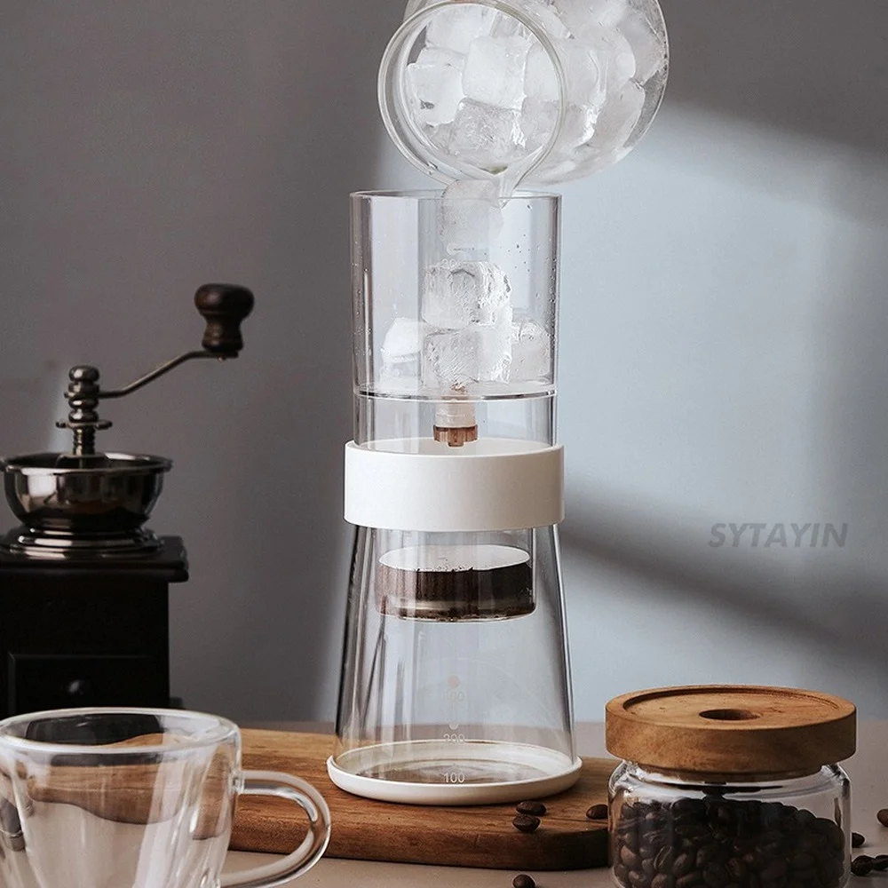 Mini Brew Coffee Maker Ice Drip Glass Type Coffee Machine Home