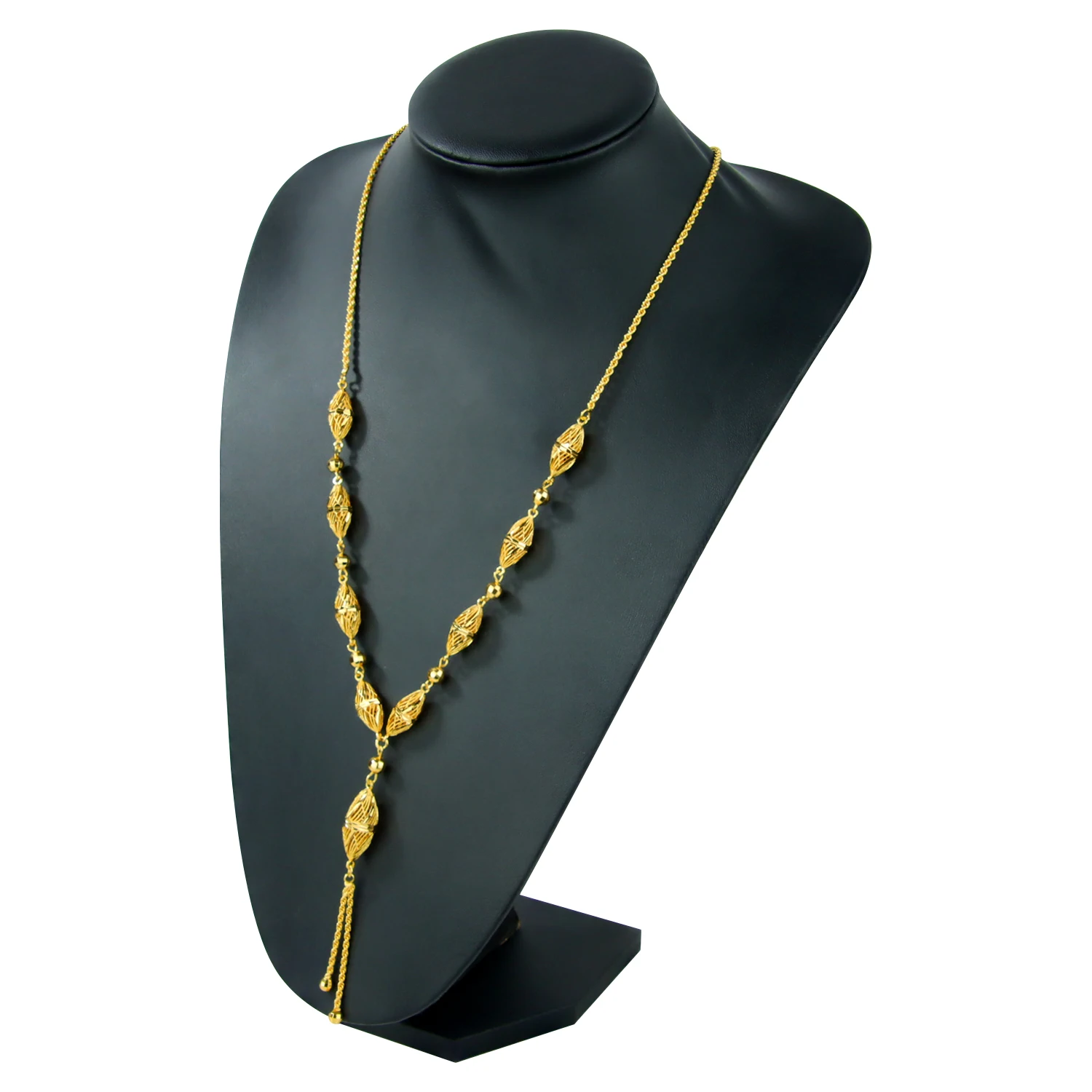 Dubai Mode Anhänger Halskette 21k vergoldet arabische Braut Hochzeit Retro lange Ketten Nigeria Frauen Event Party Schmuck – Detail 6