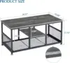NEW Coffee Center Table with Storage for Living Room Office Reception, Modern & Industrial Mesh Shelf, 39.4 Inch, Charcoal Grey 3