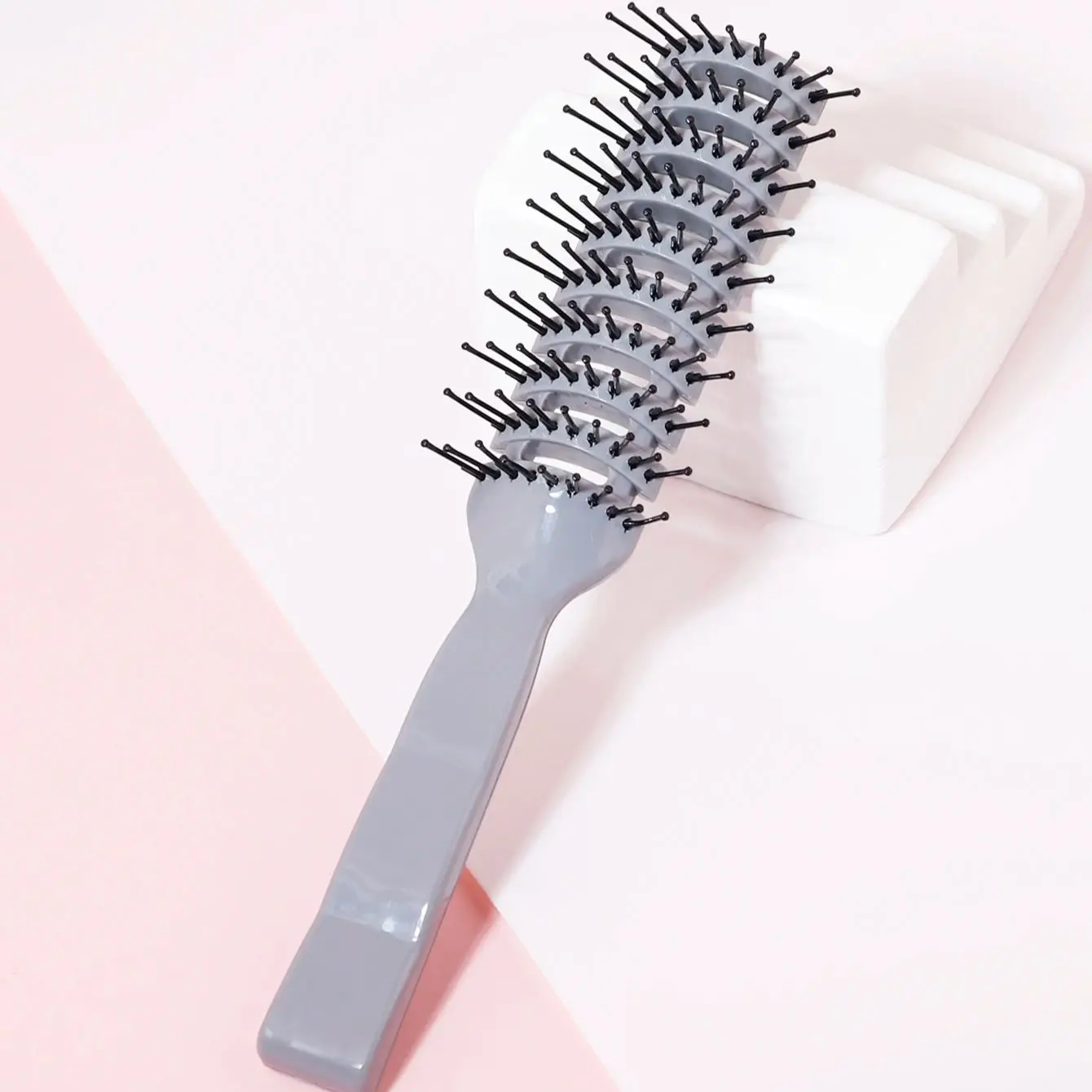 전문가용 돼지갈비빗, 정전기 방지 및 엉킴 방지 기능, 건조한 모발과 젖은 모발 모두에 적합, 실제 모발 가발 전용