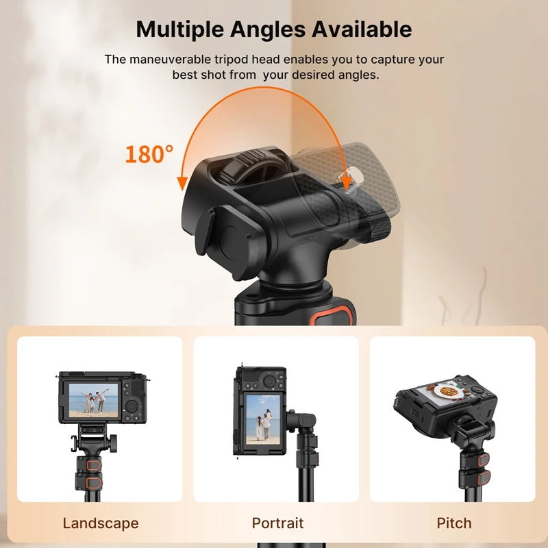 1.6m Extendable Tripod with 1/4'' Screw for DSLR Camera Smartphone Fill Light Microphone Projector Tripod Max Load 1.5KG 3 1.6m Extendable Tripod with 1/4'' Screw for DSLR Camera Smartphone Fill Light Microphone Projector Tripod Max Load 1.5KG - Image 3