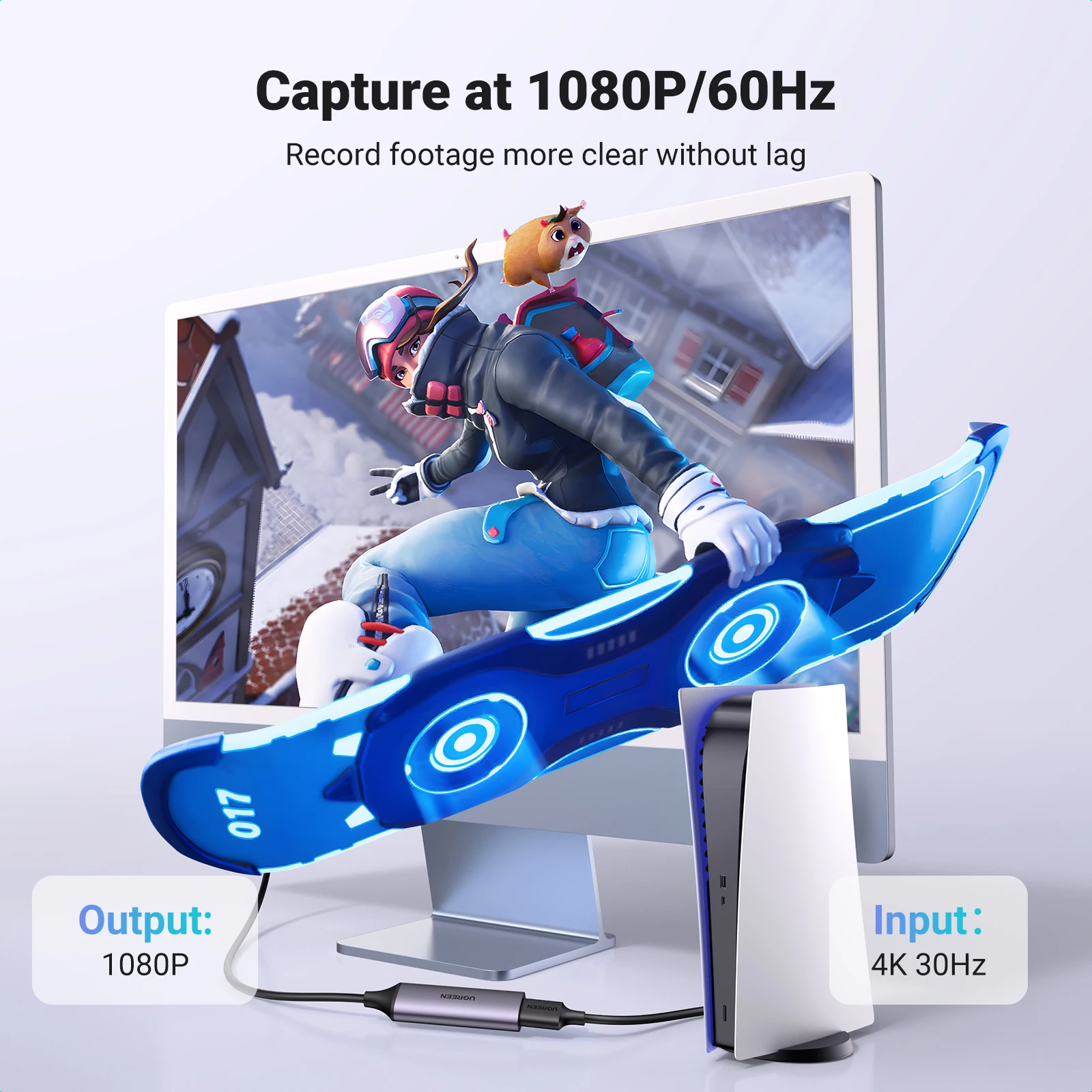 UGREEN HDMI Video Capture Card 1080P@60Hz HDMI to USB Type C Video Grabber Box PC Computer Camera Live Streaming Record video capture card