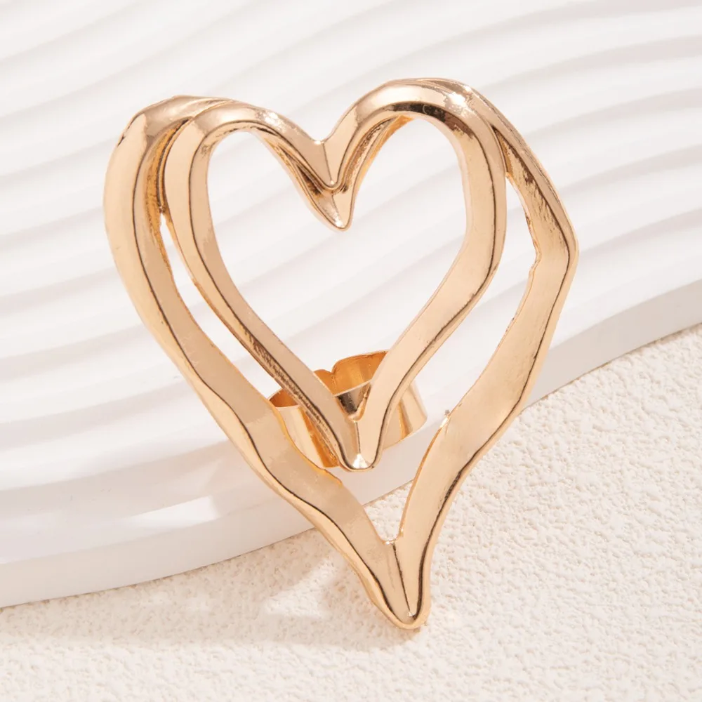 Anello statement donna con croce e cuore in metallo grande_voghion.com