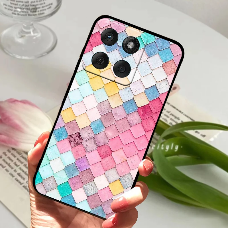 Sleek Black TPU Silicone Phone Case - Fashionable Edge Series Back Cover