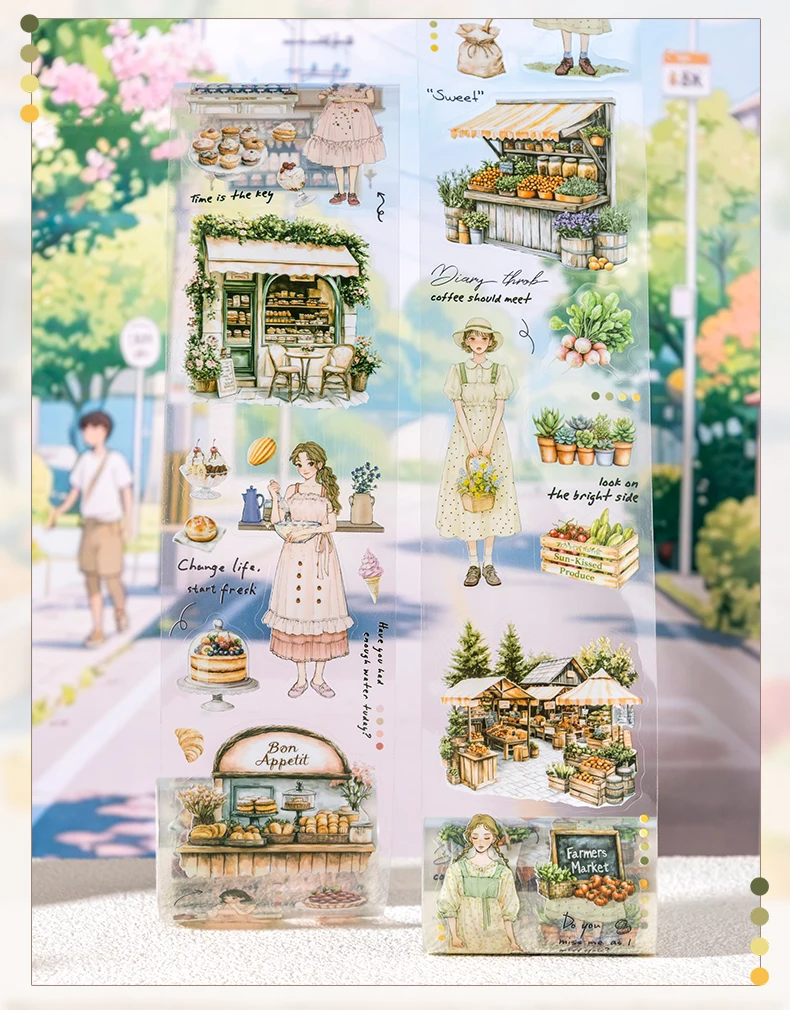 65mm * 2m 1pc PET Mädchen Landschaft Band Kreativität Scrapbooking Junk Journal Kreative Schreibwaren DIY Deco Aufkleber schule Liefert – Detail 6