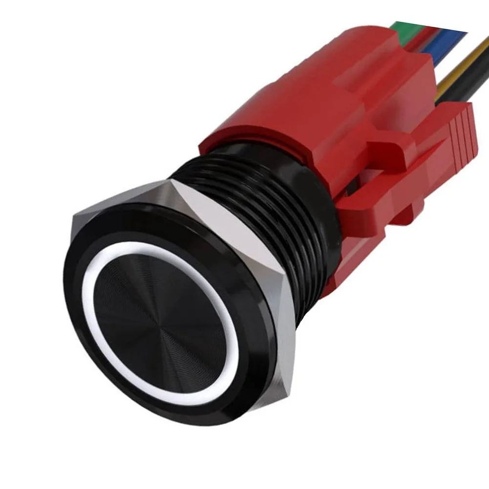 셀프 잠금 금속 22mm 푸시 버튼 스위치(LED 조명 포함, 12V, IP67 등급, 안정적인 산업 및 차량용)