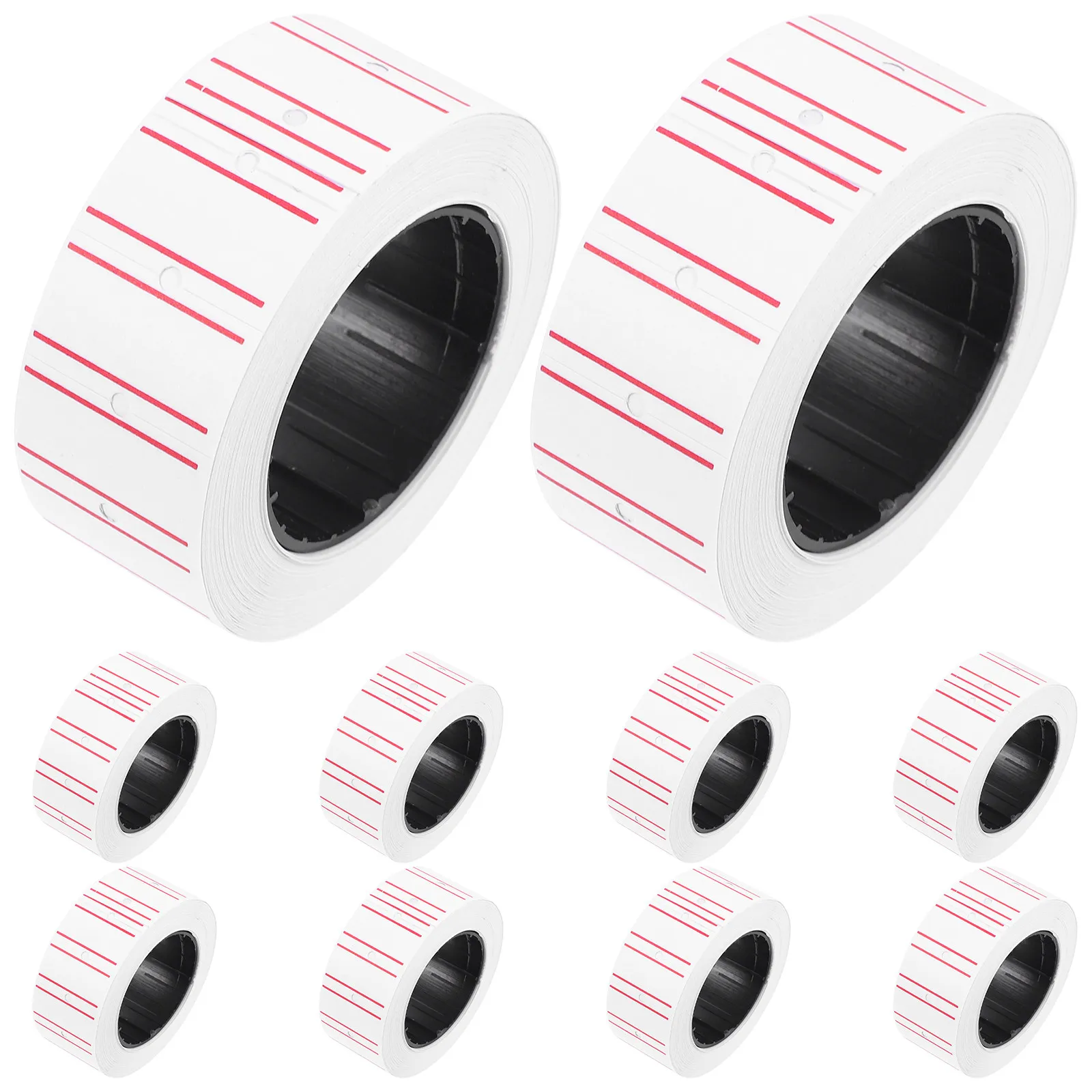 30 롤 화이트 가격 라벨 용지 슈퍼마켓 식품점 과일 가게용 자체 접착 가격표 스티커 더블 클리어