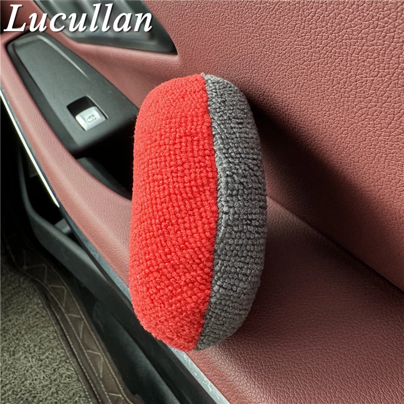 Lucullan 4 극세사 퍽 NO SOAK 어플리케이터 - 내부에 플라스틱 장벽이 있는 인체공학적 세라믹 코팅 스폰지