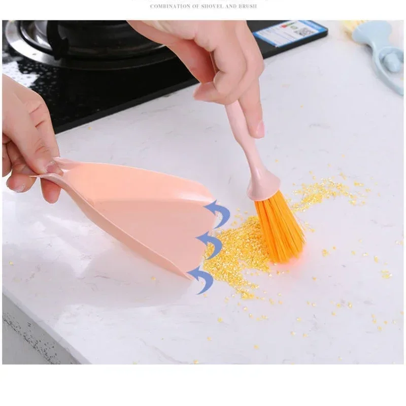 Small Home School Office Floor Dust Brooms and Dustpan Set Desktop Keyboard Cleaning Brush Household Cleaning Tools Accessories