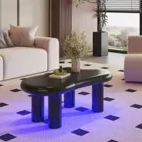 Table à thé unique de style nordique avec éclairage LED 16 couleurs, table simple et moderne, petite table pour salon, accessoires ménagers 3