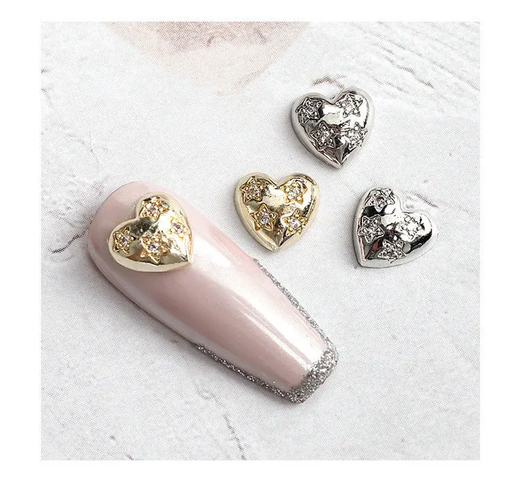 10 teile/los Valentinstag Herz Liebe Zirkon Kristalle Strass Nail Art Schmuck Dekorationen Nägel Zubehör Charms Lieferungen – Detail 4