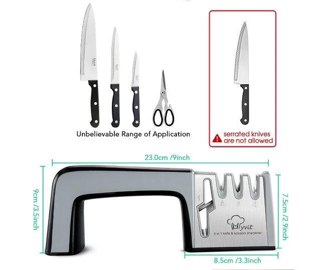 Circadus Professional Premium 3-Stage Chef Kitchen Knife Sharpener. Quick  and Easy Sharpening, Straightening, and Polishing of Chef Blades and  Kitchen