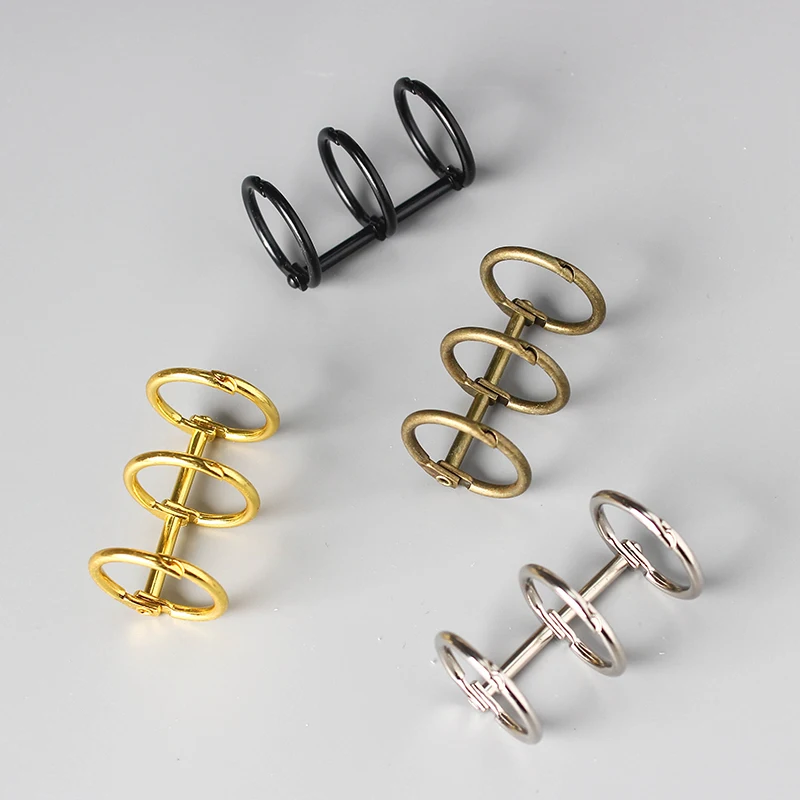 Binder clips book clips paper binders 2 Pcs Metal Loose Leaf Book Binder Rings Calendar Circle 3 Rings Notebook Album Scrapbook Clips Kawaii Desk Accessories