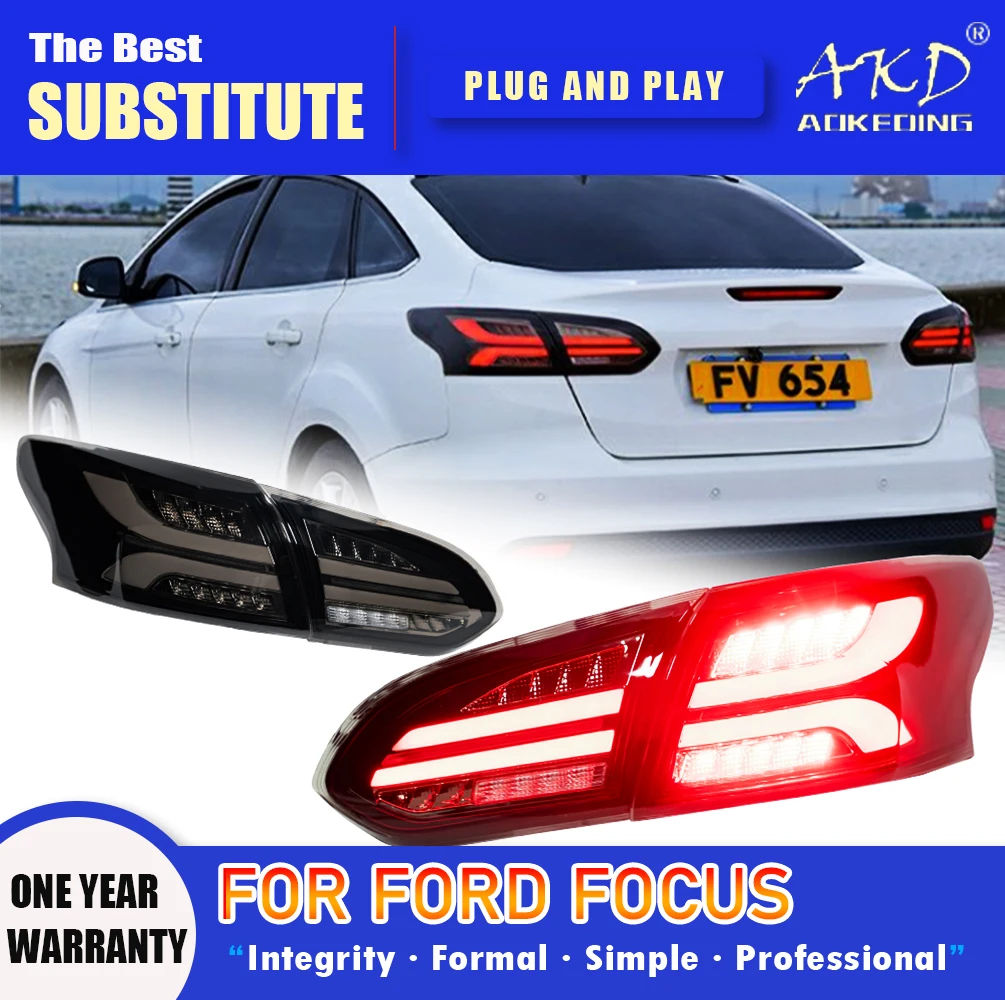 

AKD Tail Lamp for Ford Focus 3 LED Tail Light 2015-2018 Focus 3 Rear Fog Brake Turn Signal Automotive Accessories