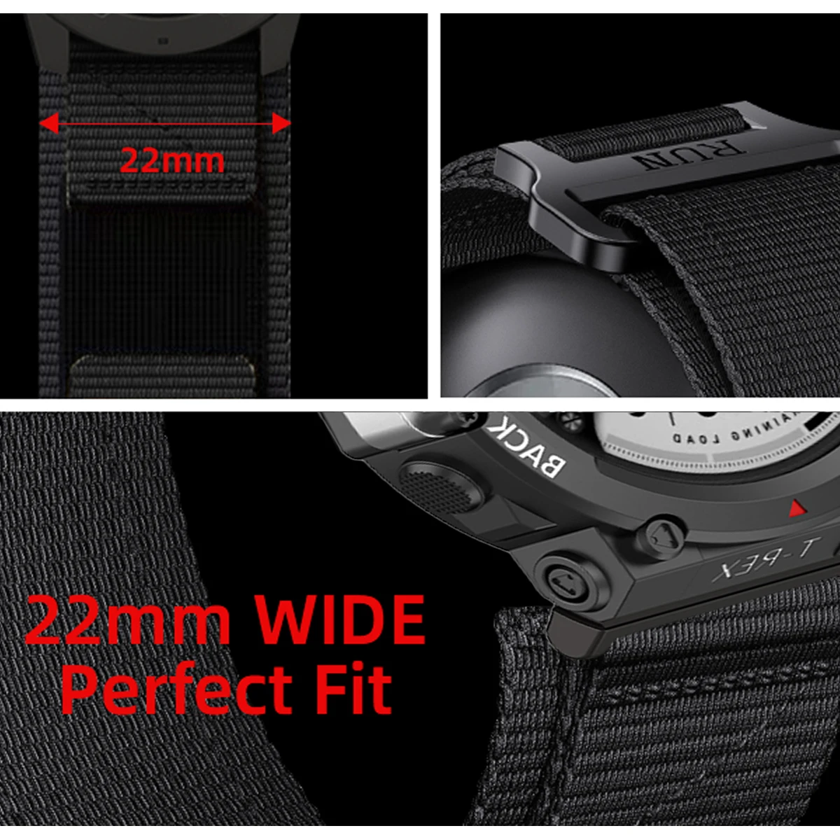 Enhanced Tactical Nylon Band - Ultra Elastic Loop Strap for Smartwatch Sport Bracelet