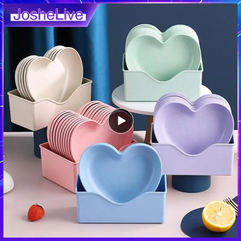 식품 등급 다기능 소형 하트 모양 접시, 일본 가정용 뼈 침 접시, 과일 접시, 주방 도구 