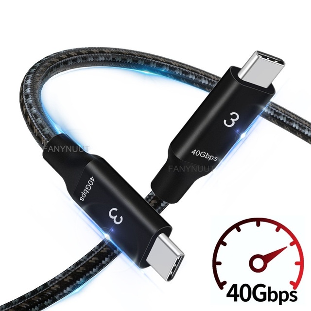 40Gbps Cable With Thunderbolt4 USB4 USB C Cable For M1 Macbook 8K 4K@60Hz Video Multifunction Thunderbolt 3 Cable