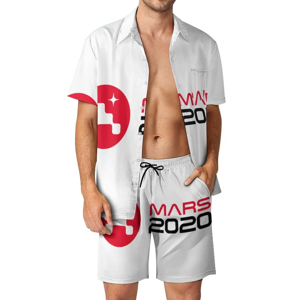 

2 Pieces Pantdress Mars 2020 Perseverance Rover Insignia Logo S High Grade Men's Beach Suit Classic Running USA Size