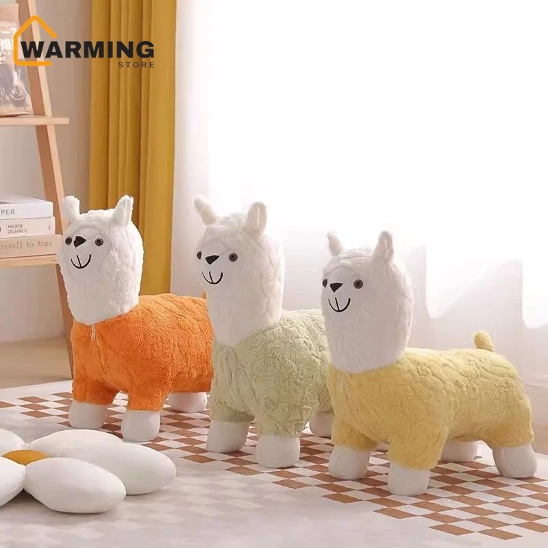 Alpaca Small Stool Alpaca Chair Children's Animal Stool Cartoon Home Decoration Shoe Changing Living Room Sofa Low