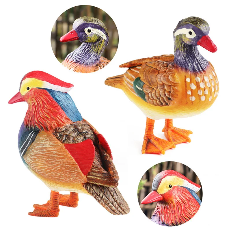 

Simulation Lovebirds Mandarin Duck Model Action Figures Forest Mini Birds Miniacture Educational Decoration Toys Children Gifts