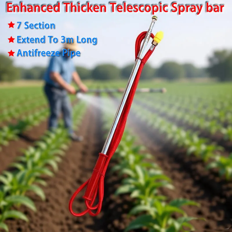 Teleskopische, verdickte Sprühstange aus Edelstahl, 0,5–3 m, Sprühstange aus Kupfer, für Garten, Landwirtschaft, Pestizid-Sprühgerät, Bewässerungszubehör