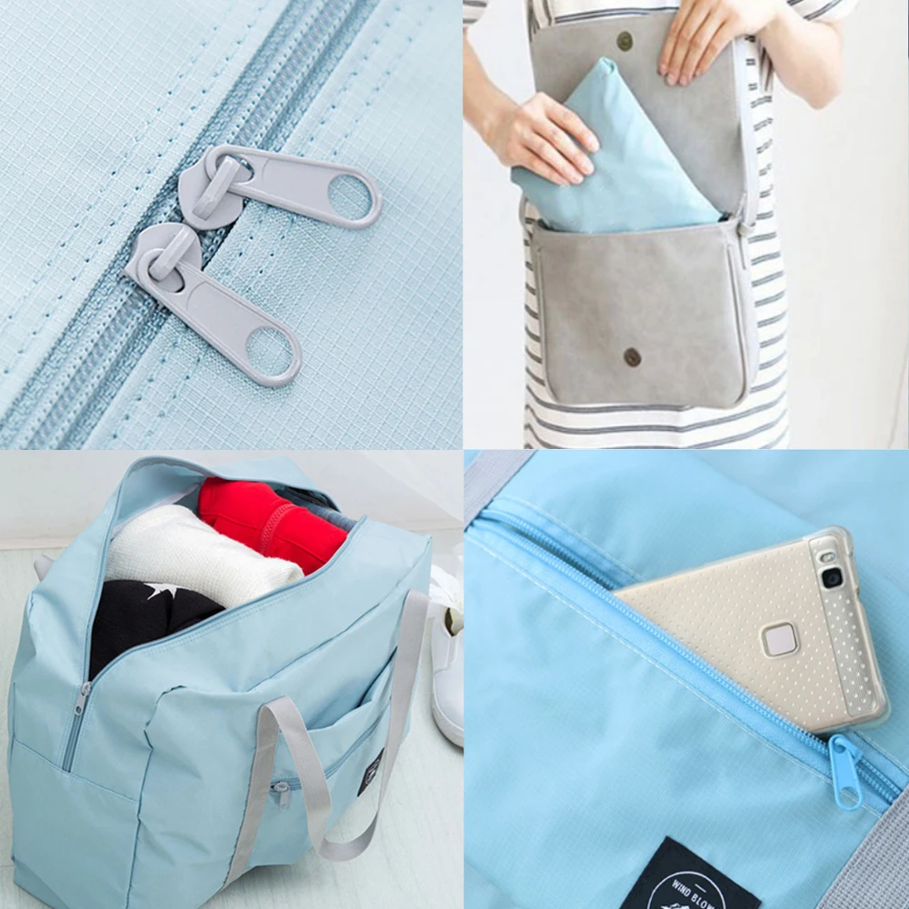 Large Capacity Travel Bag Unisex Organizers Foldable Luggage Handbags Clothes Storage Duffle Carry on Bags Gold Lettern Series