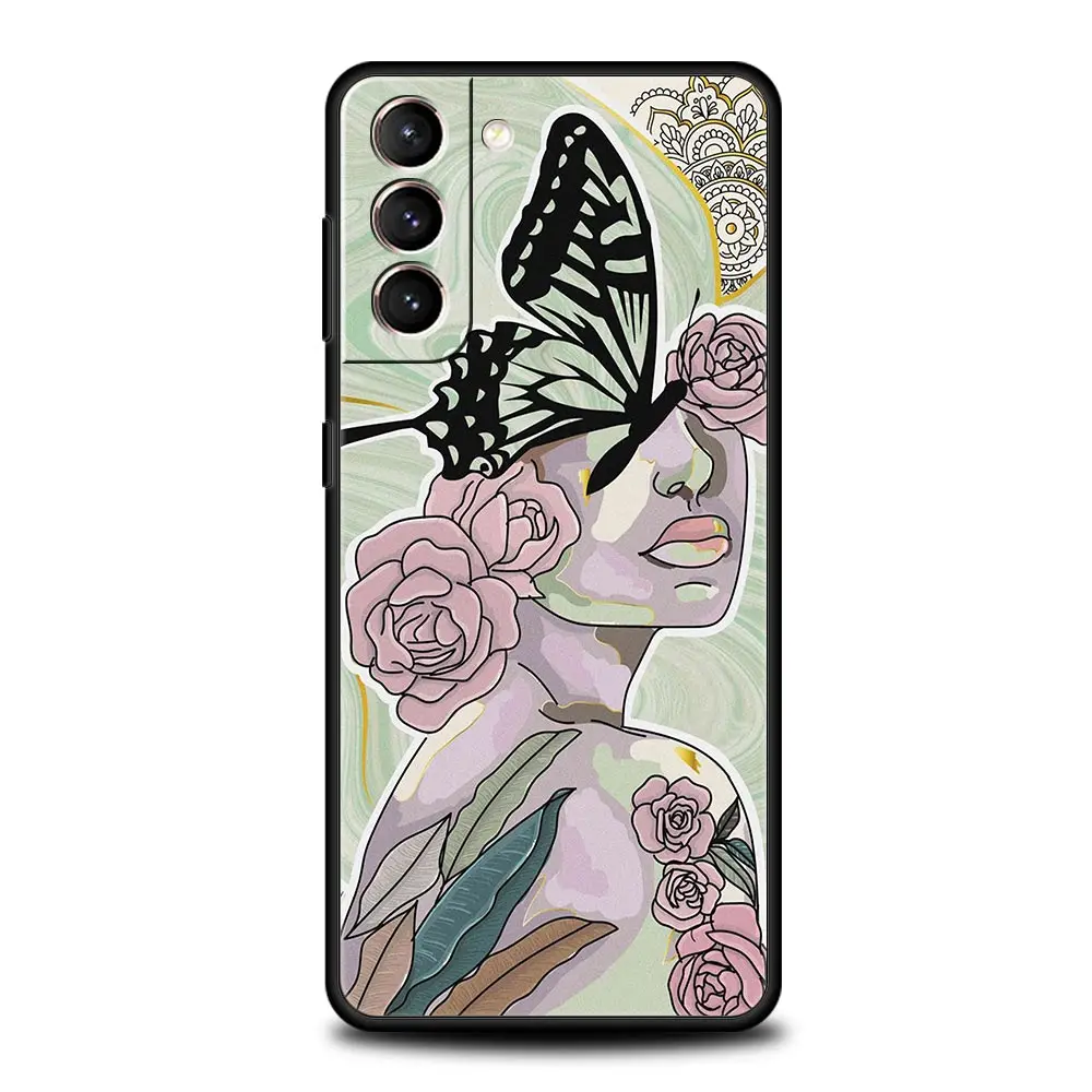 Paris Blue Butterfly & Flower Design Phone Case