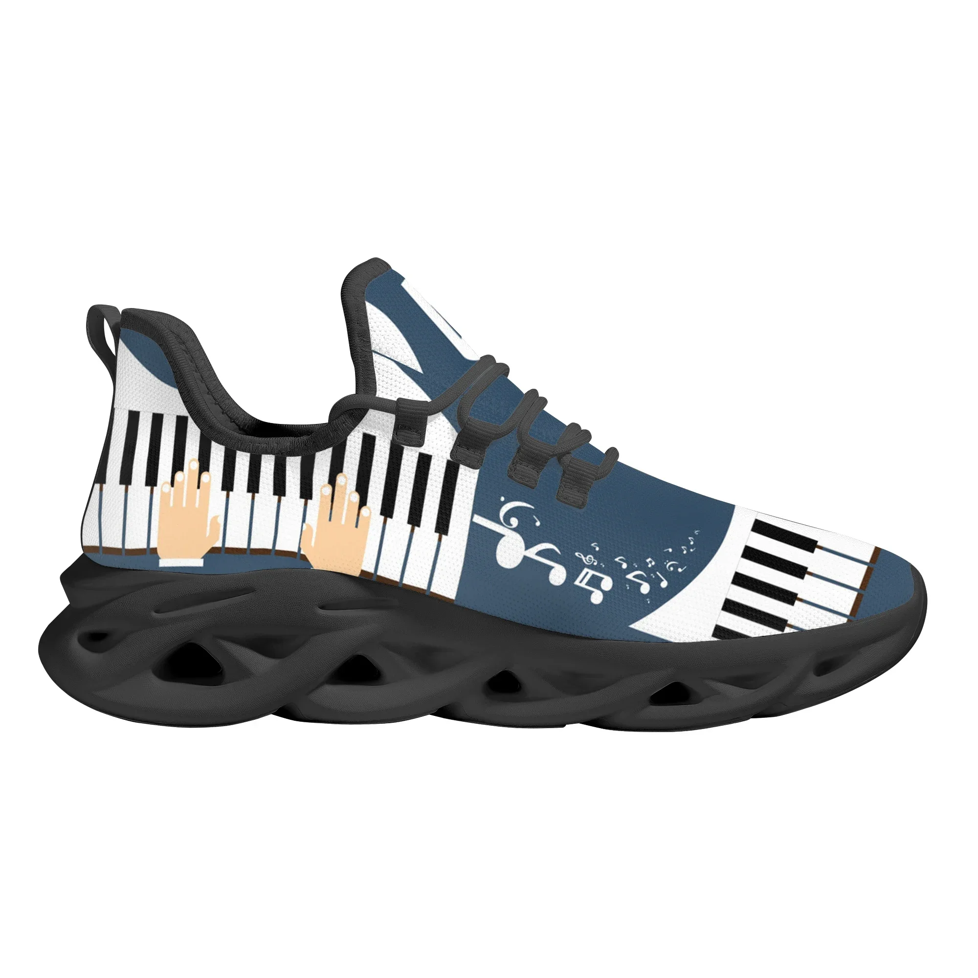 Cool Piano Keyboard Music Lover High Quality Fashionable Breathable Neutral Mesh Shoes Customized Men Sneaker