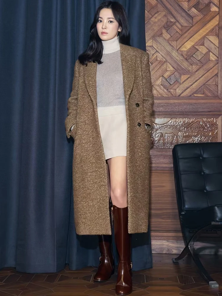

Trench Autumn Winter Designer New Long Sleeve Fashion Elegant Vintage Formal Occasion Party Casual Office French Coats For Women