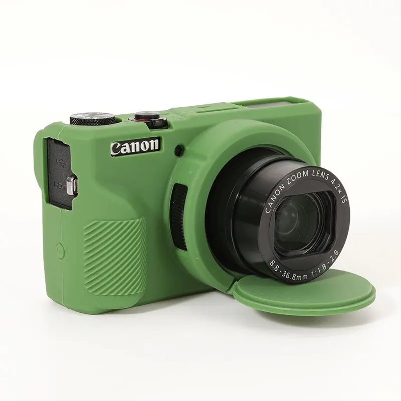 Custodia In Silicone Per Canon G7X Mark III – Protezione Morbida Con 2 Vetri Temperati E Copriobiettivo, Accessorio Completo