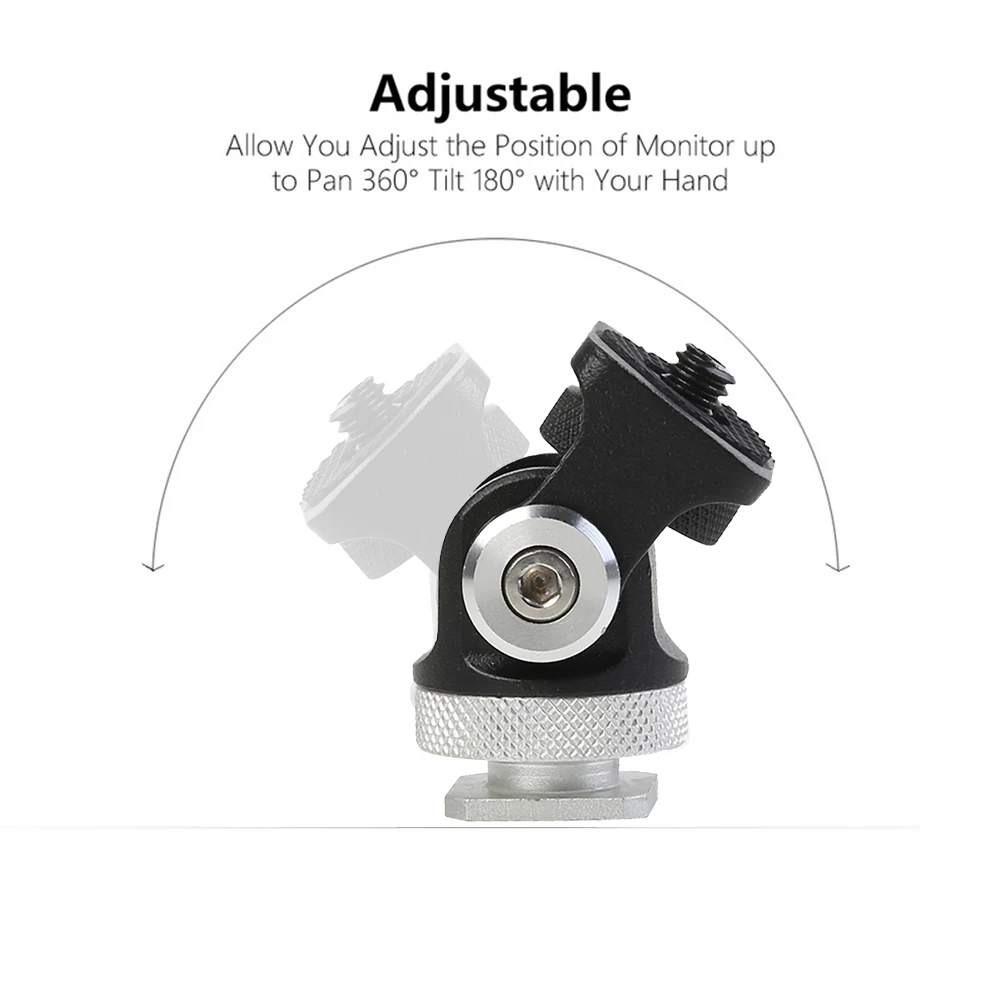 Fill Light Holder Mini Hot Shoe Stand Vlogger 180 Degree Rotated Monitor Bracket Photography Light Mount Flash Holder DSLR Camera Accessories