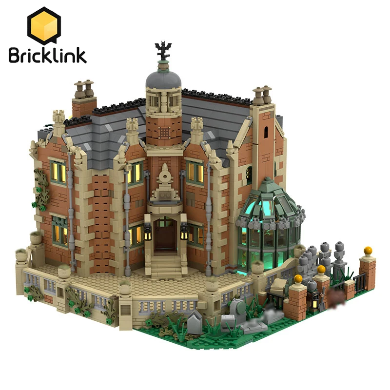 Bricklink Ideas The Haunted Manor Ghost House Moc-54244 Haunted Ghost Castle City Street View Building Blocks Halloween Kid Toys