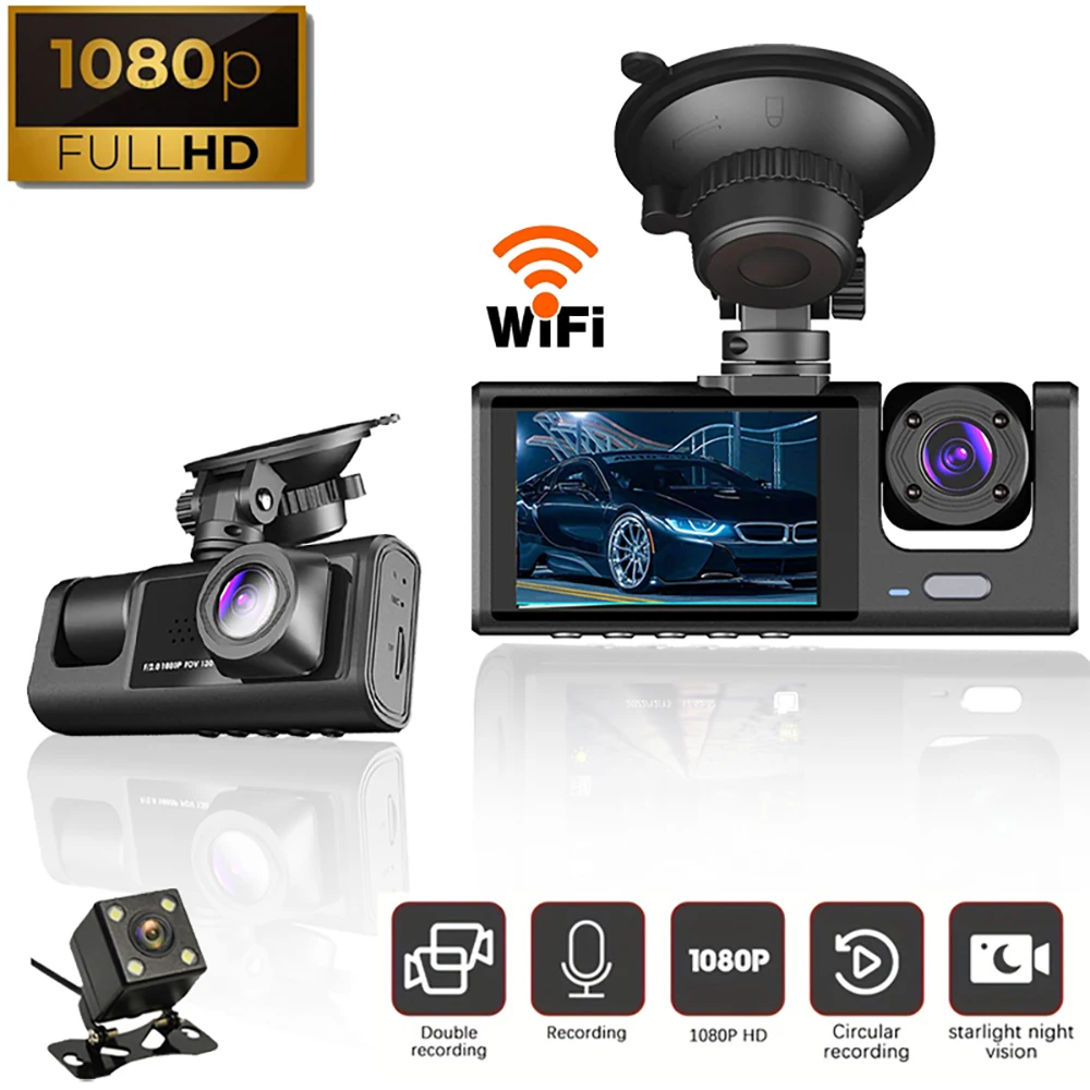 

Car DVR WiFi Dash Cam Vehicle Camera Full HD 1080P Drive Video Recorder Black Box Night Vision Auto Dashcam Car Camera Rear View