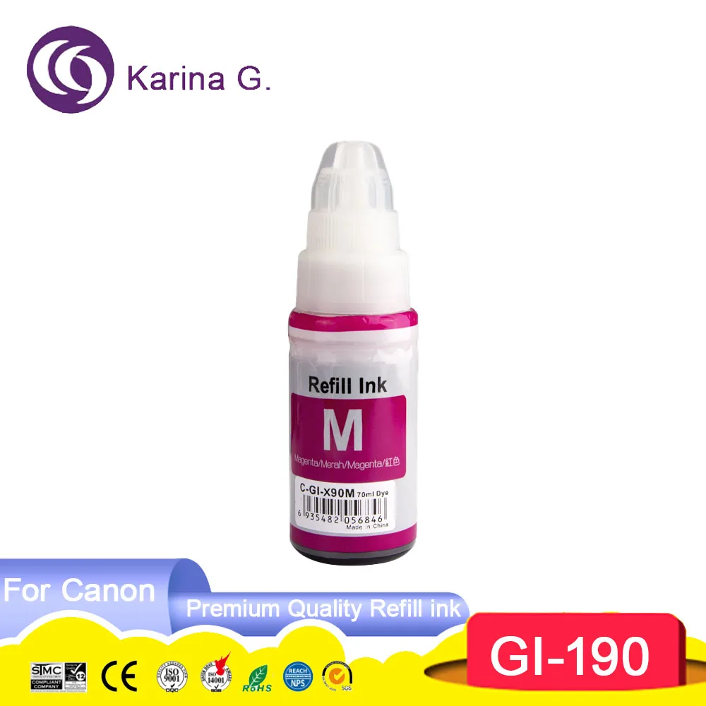 GI190 GI 190 GI-190 Compatible Bottle Water Based Refill Tintas Ink for PIXMA G