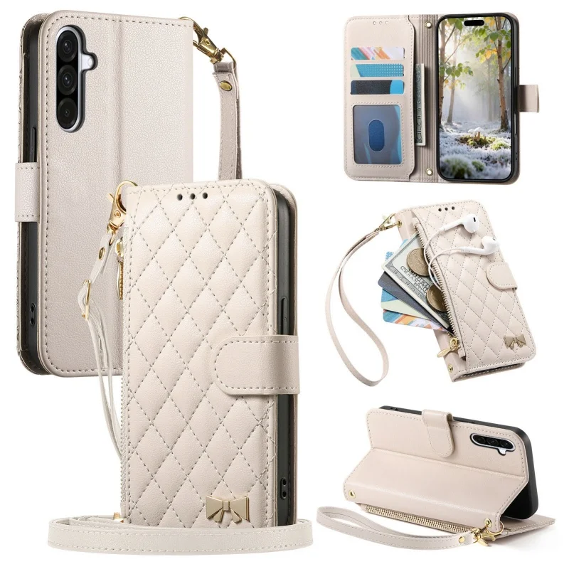 Lanyard Leather Wallet Phone Case - Stylish and Functional  Cover