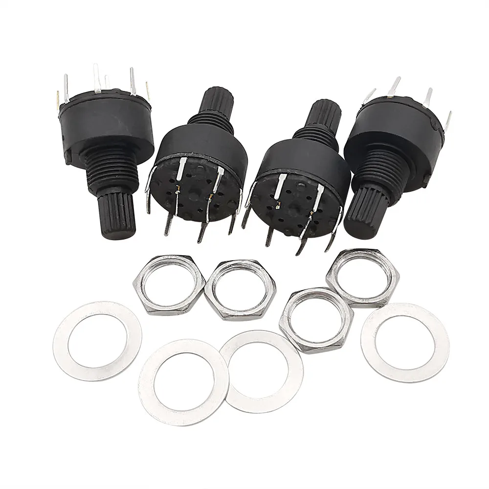 SR16 Plastic 16 MM Rotary Band Switch 1 Pole / 2 Pole 3 / 4 / 5 / 6 / 8 Position Handle Length 15MM Axis Band Switch 2