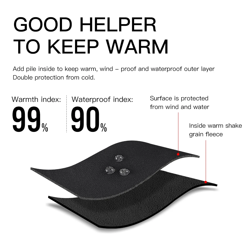 Winter Cycling Leather Gloves Touchscreen Warm Windproof Wear Nonslip Motorbike Gloves Men Black for Work Gloves Bike Snowmobile