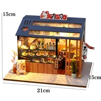 Wooden Doll House Casa Diy  Miniature Dollhouse 3D Puzzle Assembly Building Toys With Furniture LED Lights For Children Gifts 6